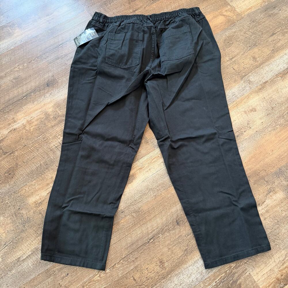 Woman Within  Black Denim Jeans 24W Petite Straight Leg NWT 100% Cotton